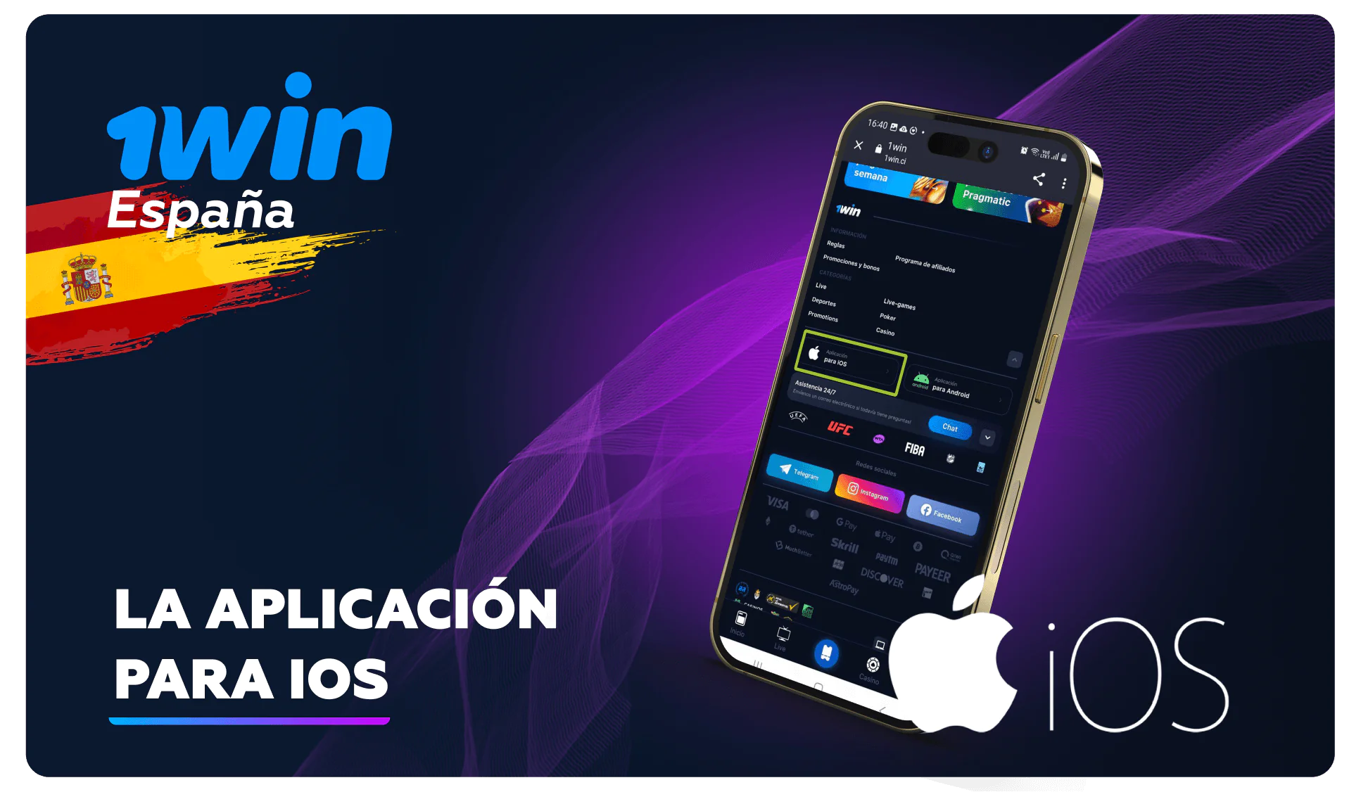 La aplicación 1win para IOS