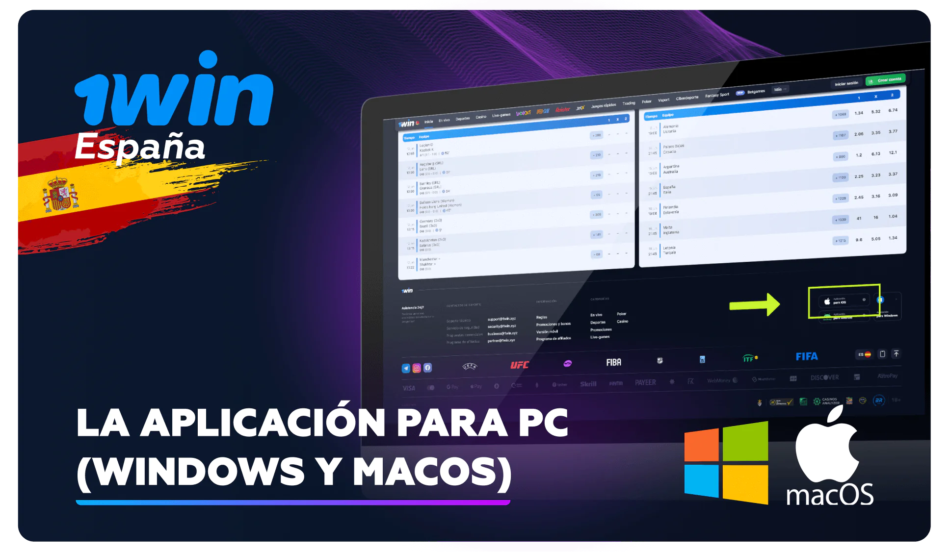 Aplicación para pc 1win