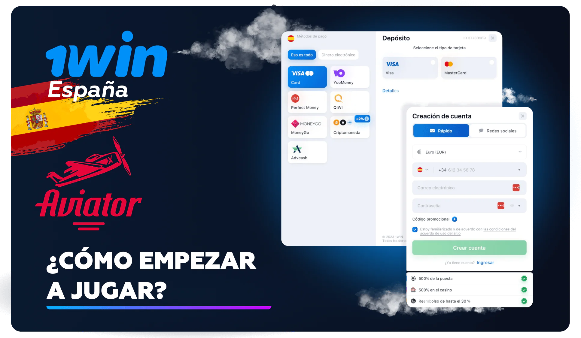 Pasos para empezar a jugar a 1 win aviator