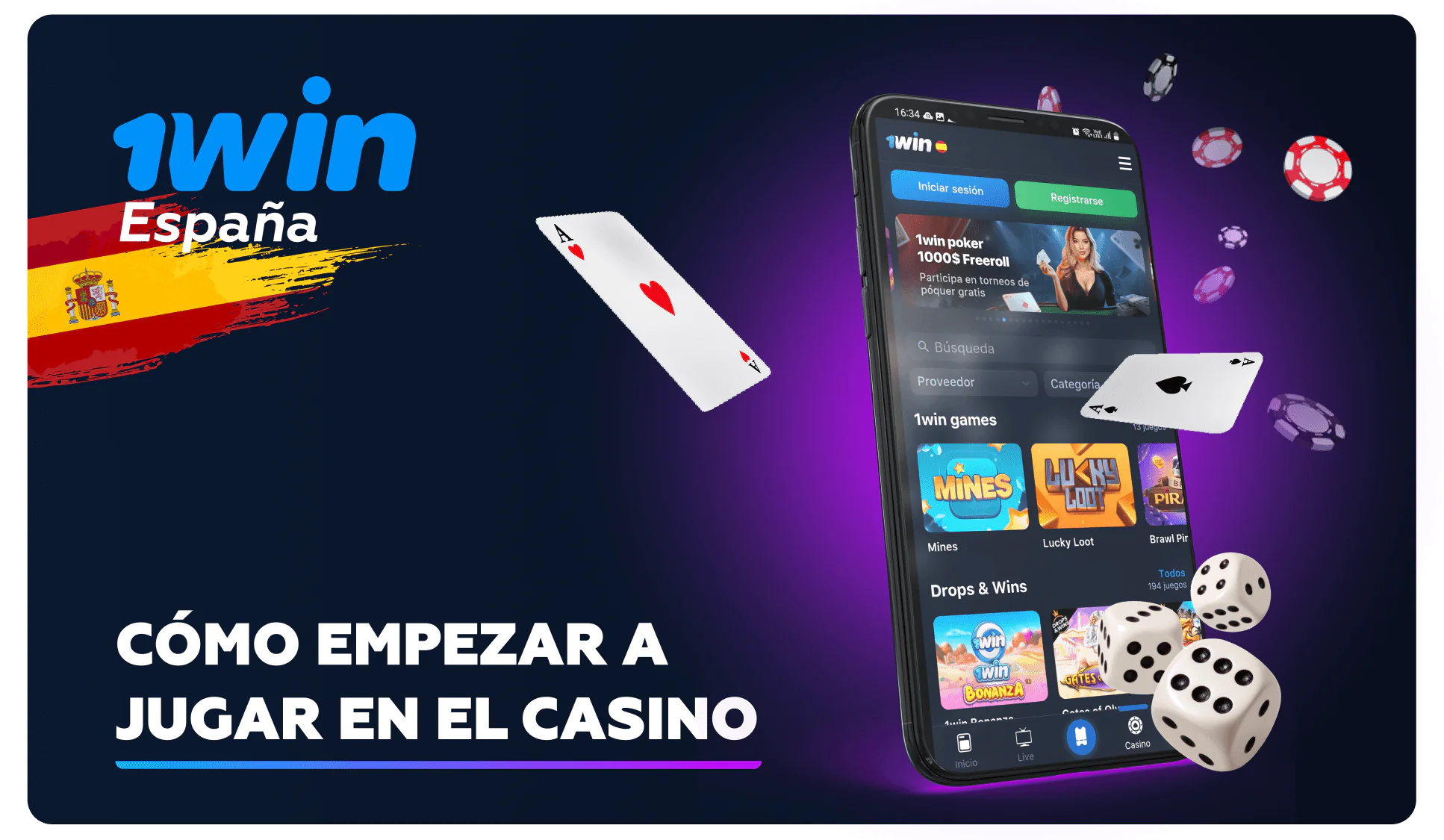 Guía rápida cómo empezar a jugar en el casino 1win