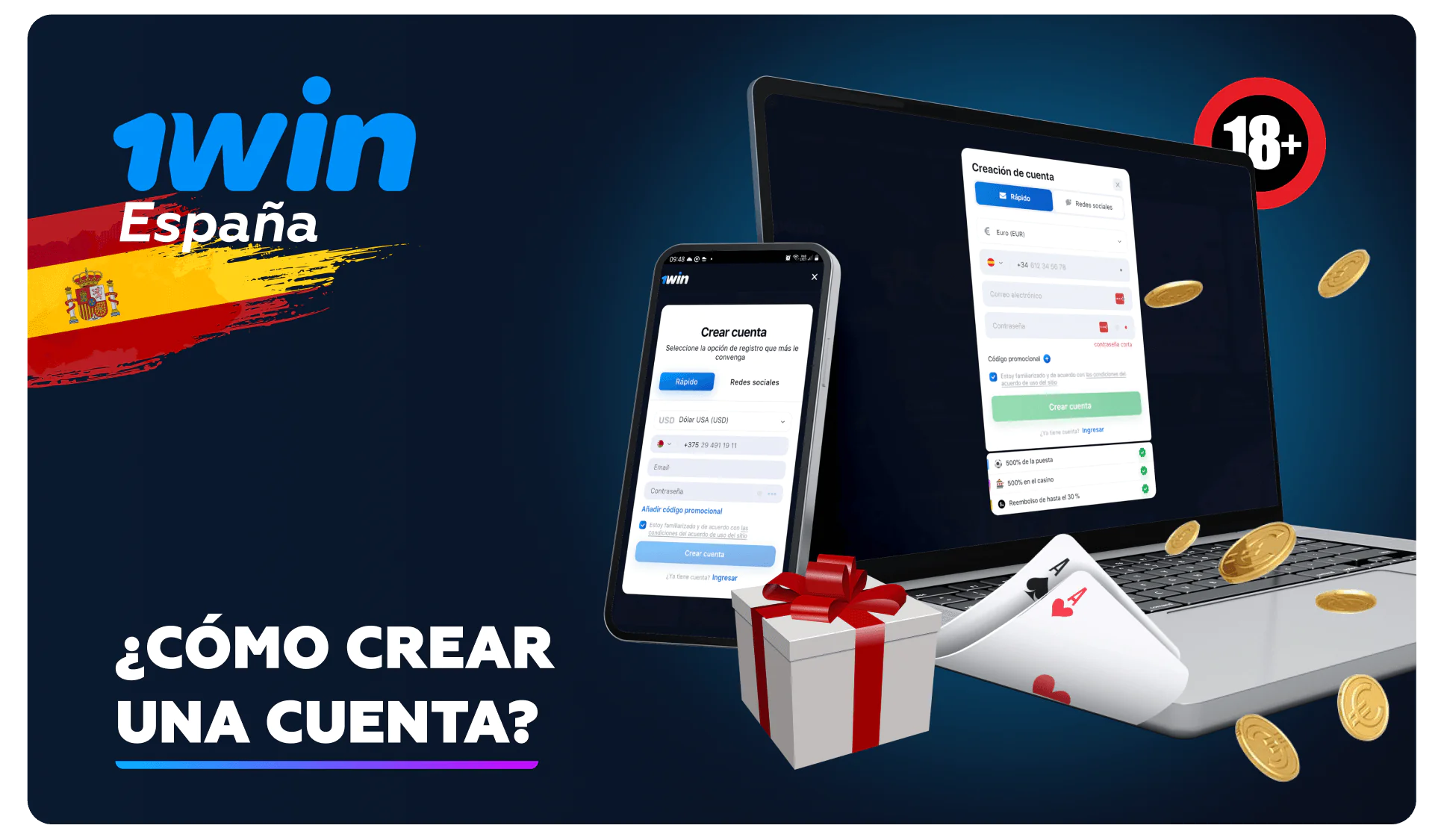 Creando una cuenta en 1win