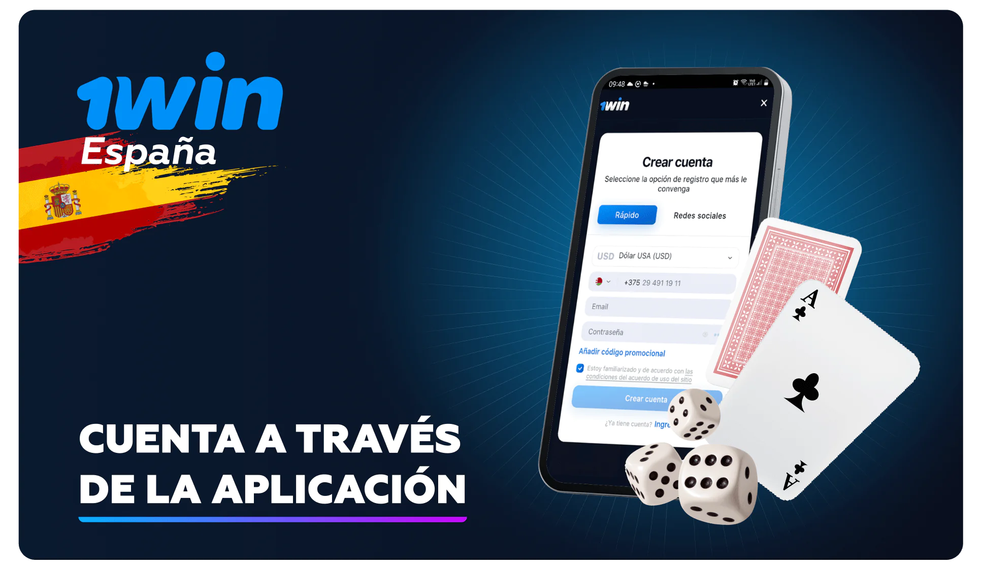Pasos para abrir una cuenta 1win a través de una aplicación móvil