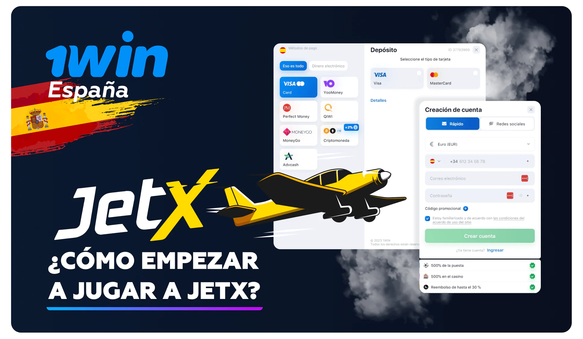 ¿Cómo empezar a jugar a 1win JetX?