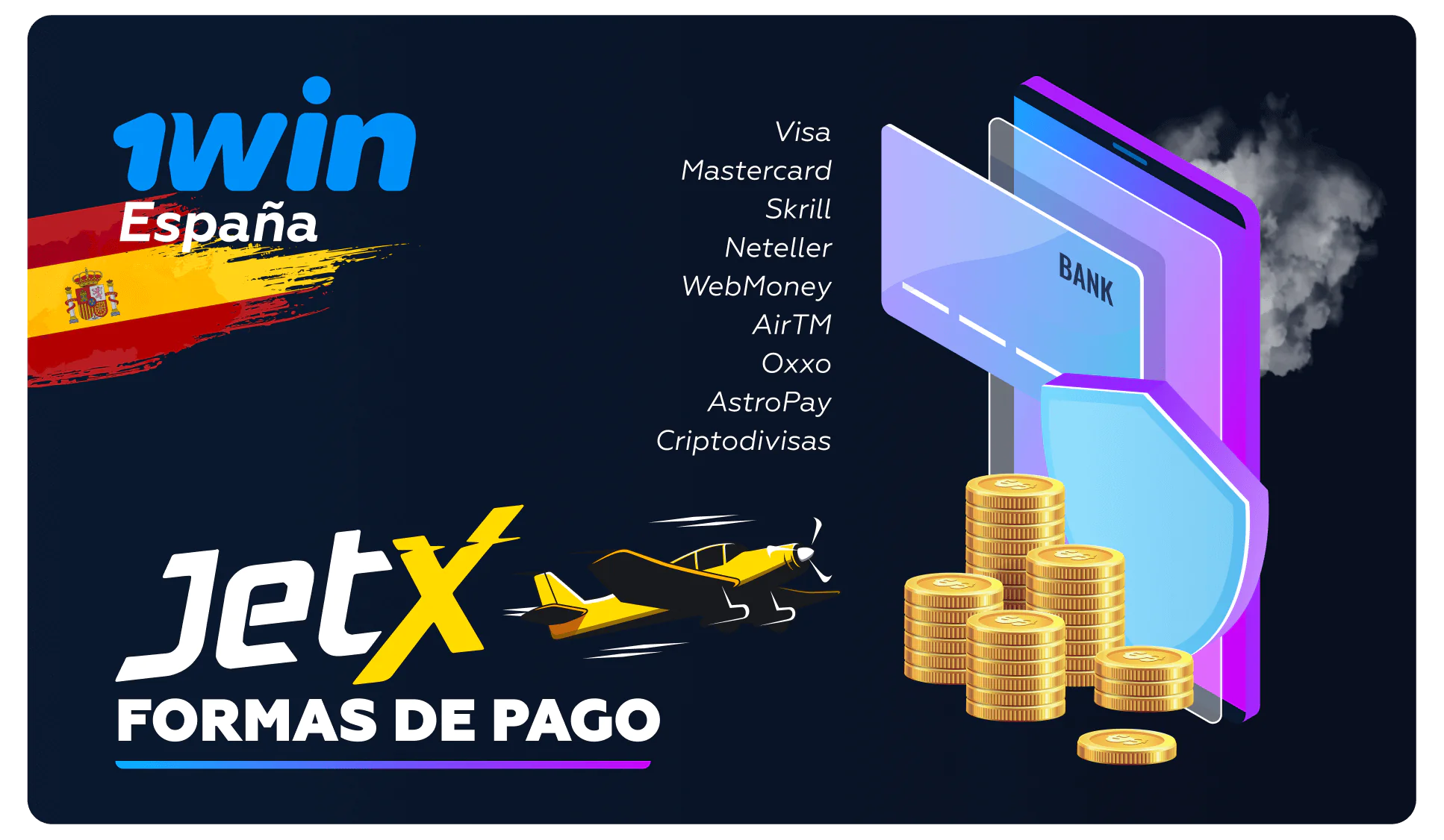 Métodos de pago para la quiniela 1 win JetX