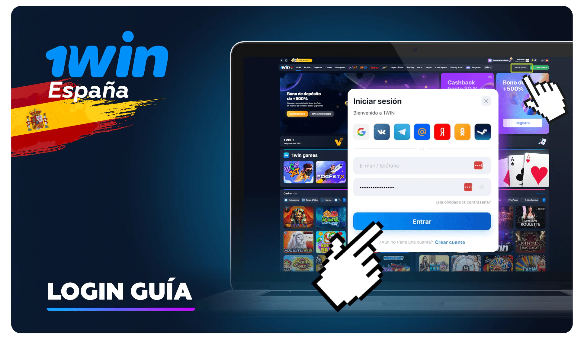 Cómo iniciar sesión en 1win