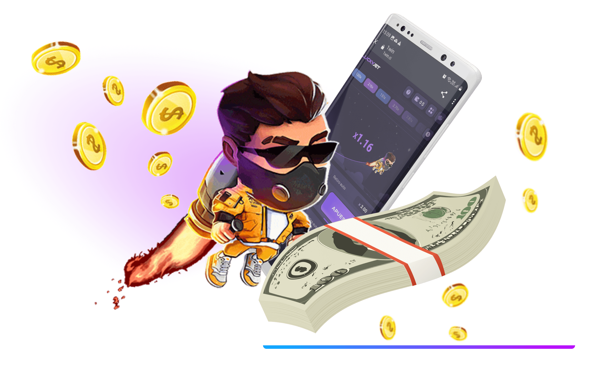 Características útiles del juego 1win lucky jet