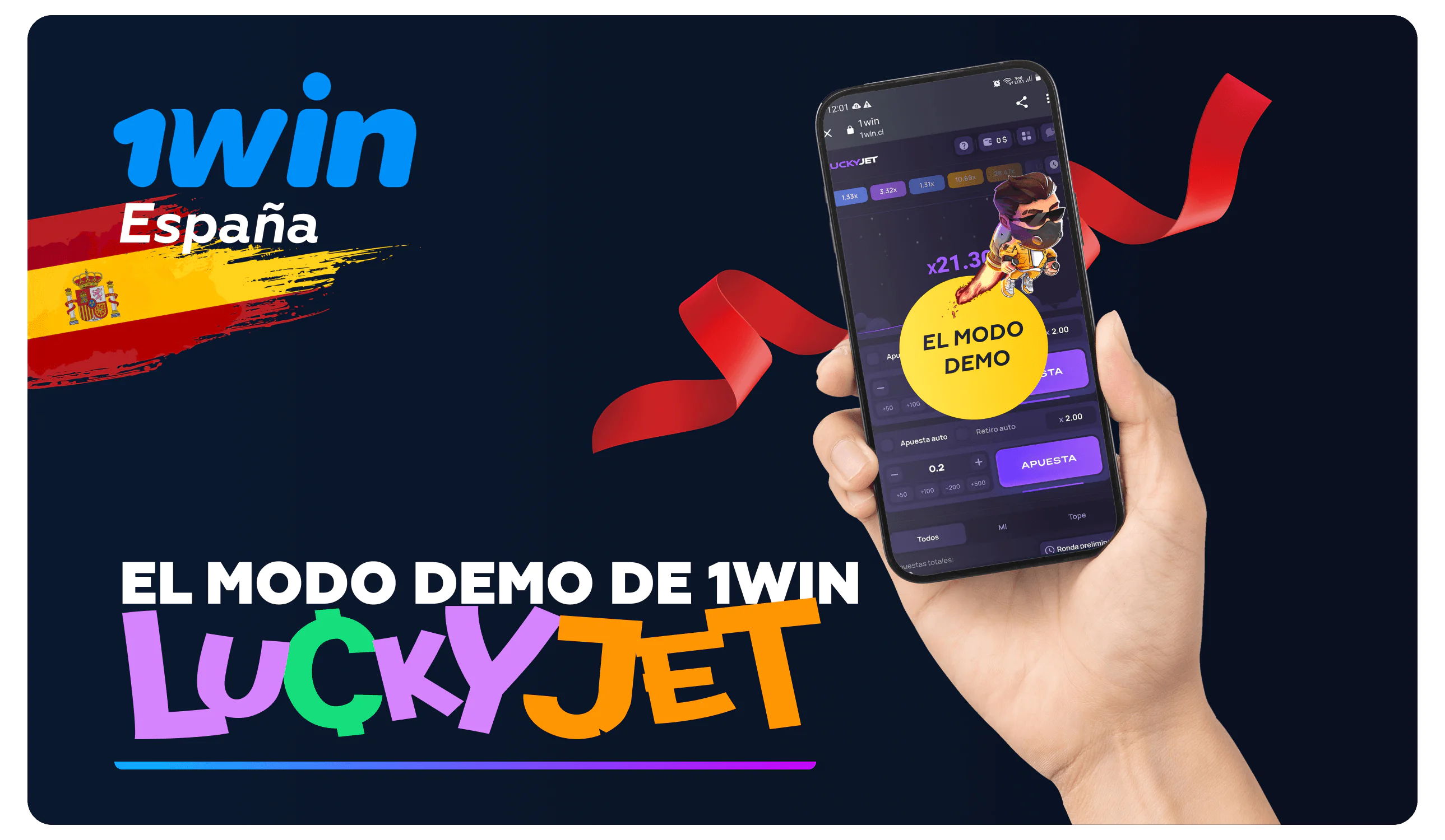Juega en 1win lucky jet con el modo demo