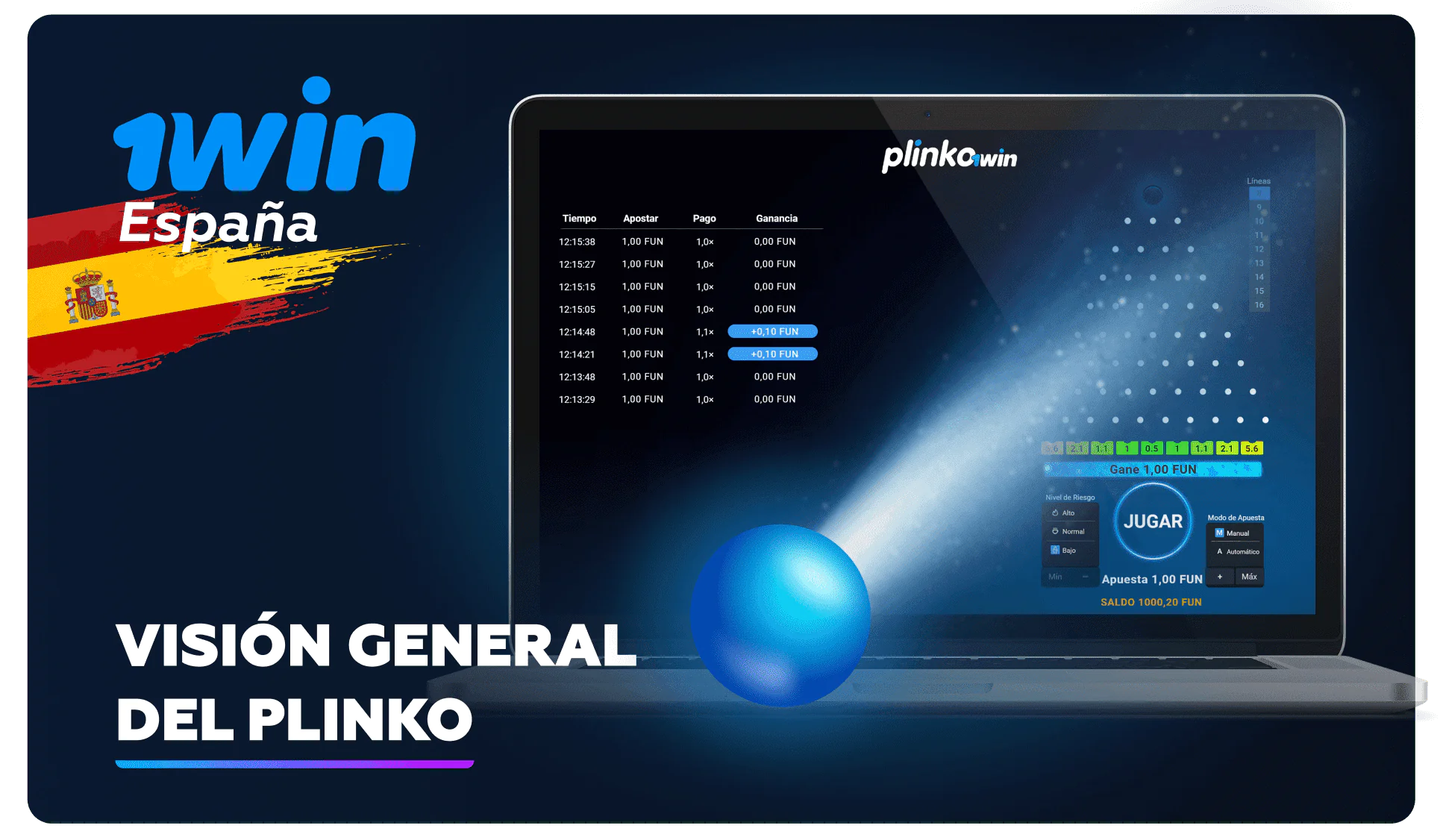 1win Plinko visión general