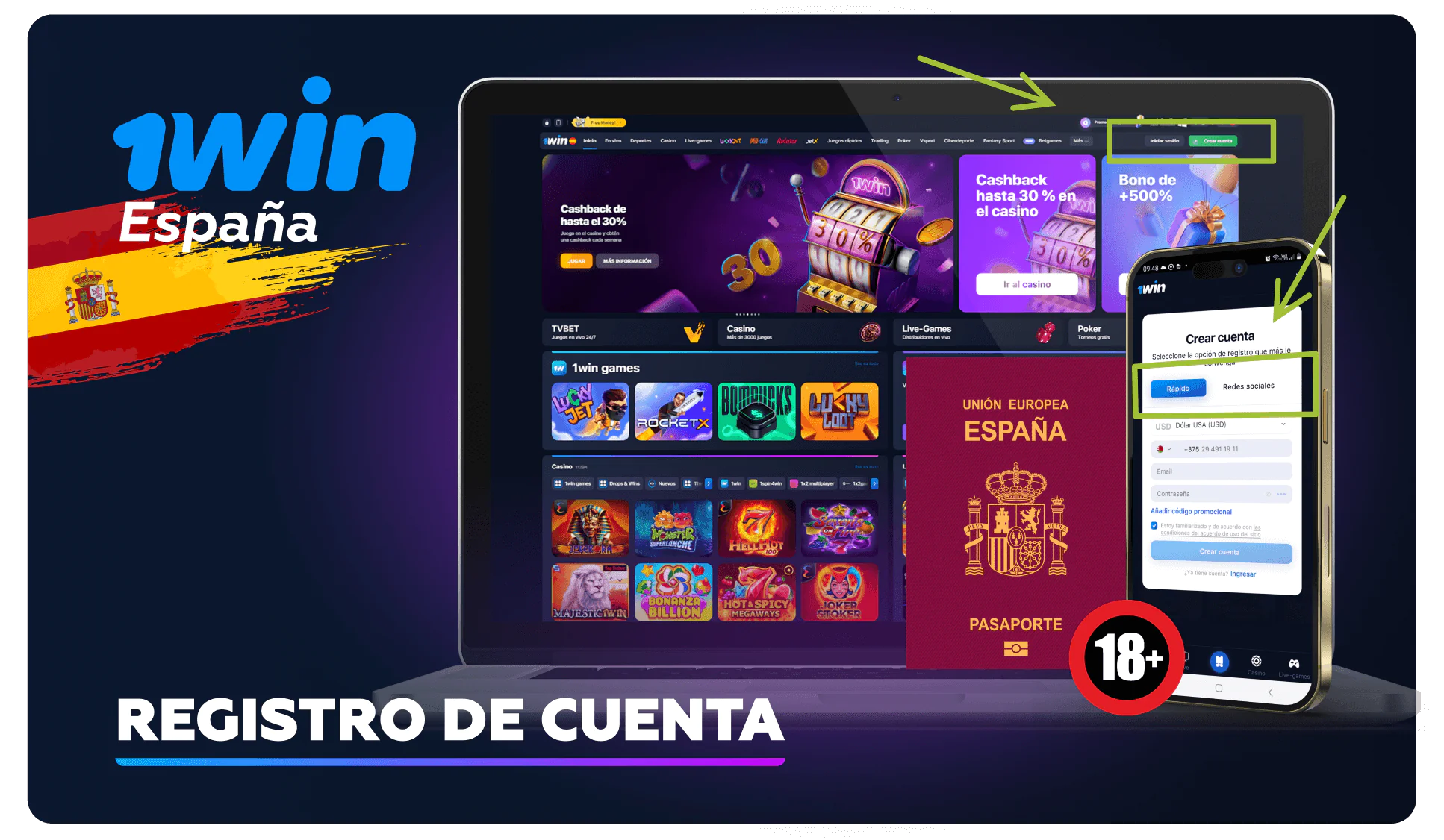 1win registro de cuenta