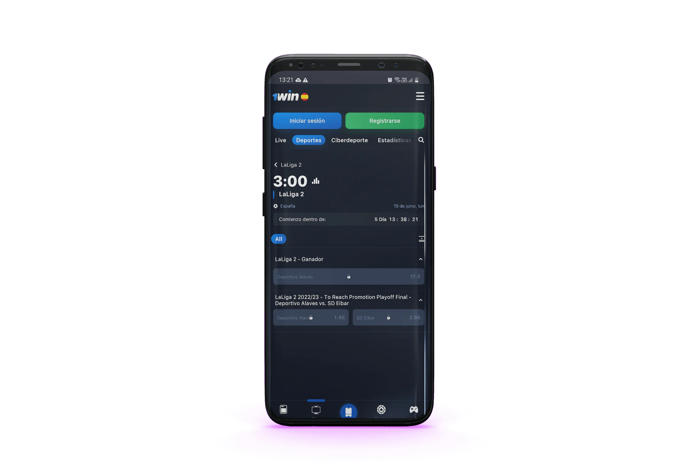 Una apuesta a través de 1win